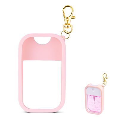 TERPINK Silicone Case Compatible with Touchland Hand Sanitizer Spray, Protective Case with Keychain for Power Mist and Glow Mist 1 fl oz, Hand Sanitizer Spray Accessory Pink, 1 Pack