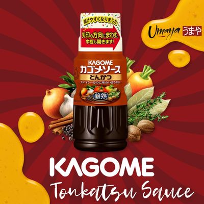 UMAYA - Kagome Tonkatsu Sauce - Authentic Japanese Condiment - Rich, Sweet, &amp; Tangy Cooking Sauce - Premium Gourmet Sauces From Japan - Ideal For Vegetables, Fried Foods, Marinades - 10 fl oz 300ml