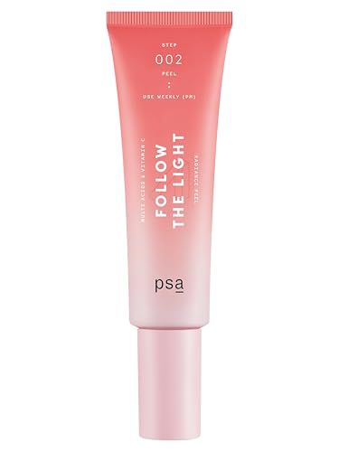 PSA - FOLLOW THE LIGHT Multi Acids &amp; Vitamin C Peel Glycolic Lactic Acid, Vitamin C, Pomegranate Enzymes Suitable for All Skin Types 50 mL 1.7 oz