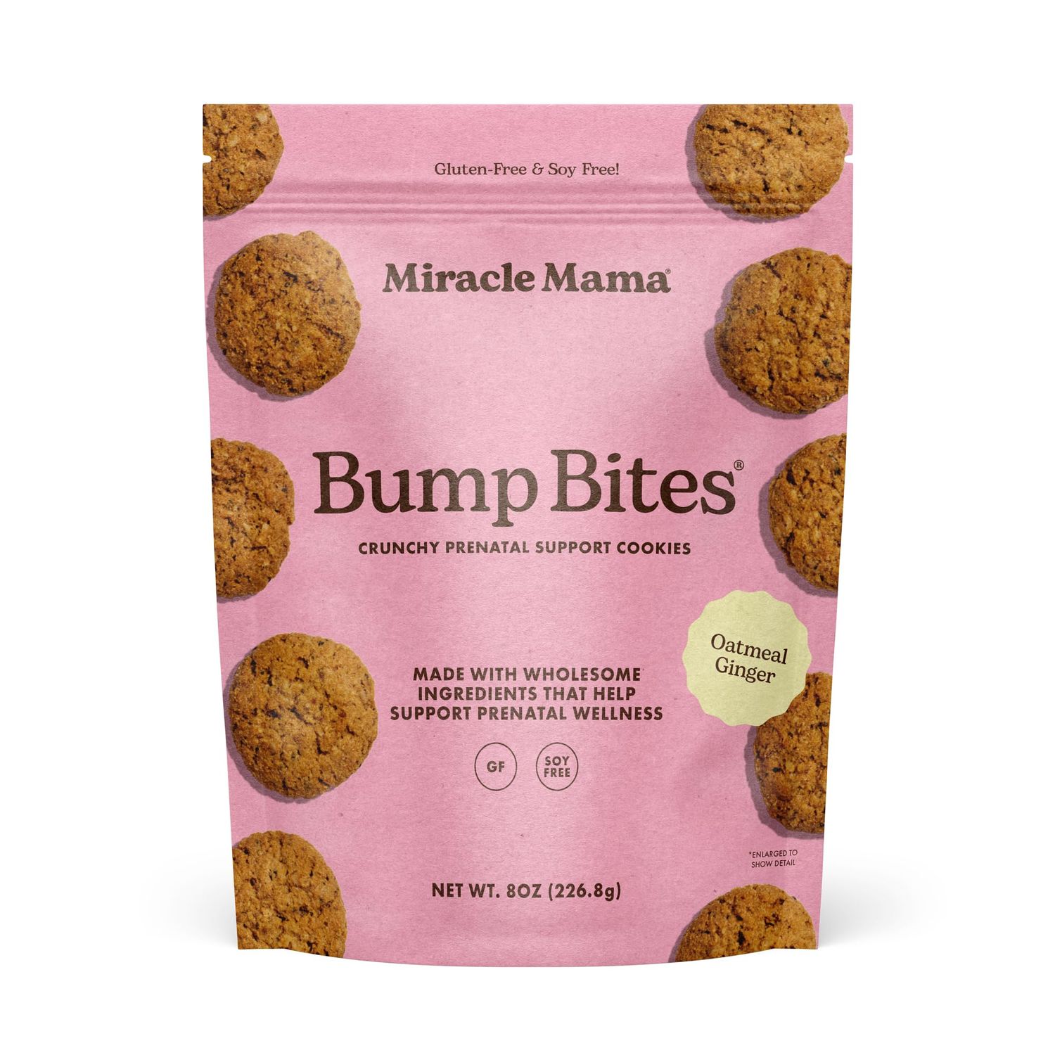 Miracle Mama Bump Bites- Oatmeal Ginger Prenatal Cookies- Eases Nausea &amp; Morning Sickness - Oats, Chia Seeds, and Sunflower Seeds - Wholesome, Delicious, and Nourishing Snack for Mamas-to-Be Pack o...