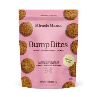 Miracle Mama Bump Bites- Oatmeal Ginger Prenatal Cookies- Eases Nausea &amp; Morning Sickness - Oats, Chia Seeds, and Sunflower Seeds - Wholesome, Delicious, and Nourishing Snack for Mamas-to-Be Pack o...