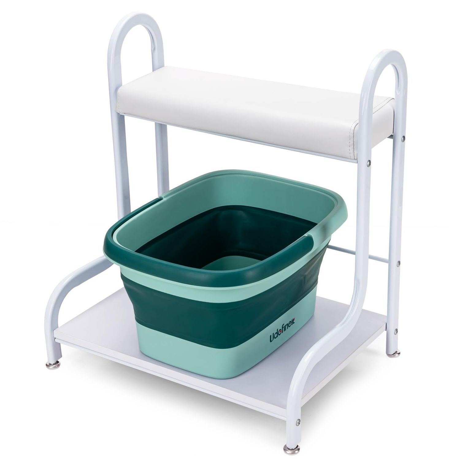 Udefineit Stable Esthetician Foot Bath SPA Trolley CartNo Wheels, Pedicure Stool with Foot Rest Stand, Foot Massage Station for Beauty Salon NailHome, Pedicure Manicure Massage Table Salon Supplies