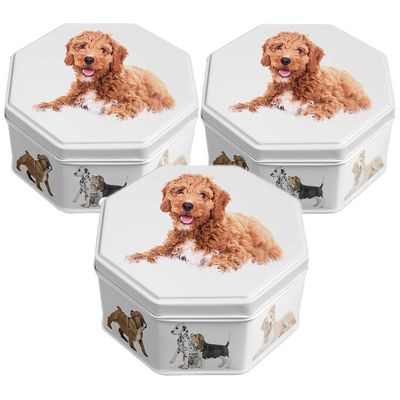 Campbells Shortbread Petticoat Tails Shaped Cookies Scottish Pure Butter Cookies in Dog Designed Tin Perfect British Gift for Dog Lovers 4.06 Oz 115g Pack of 3