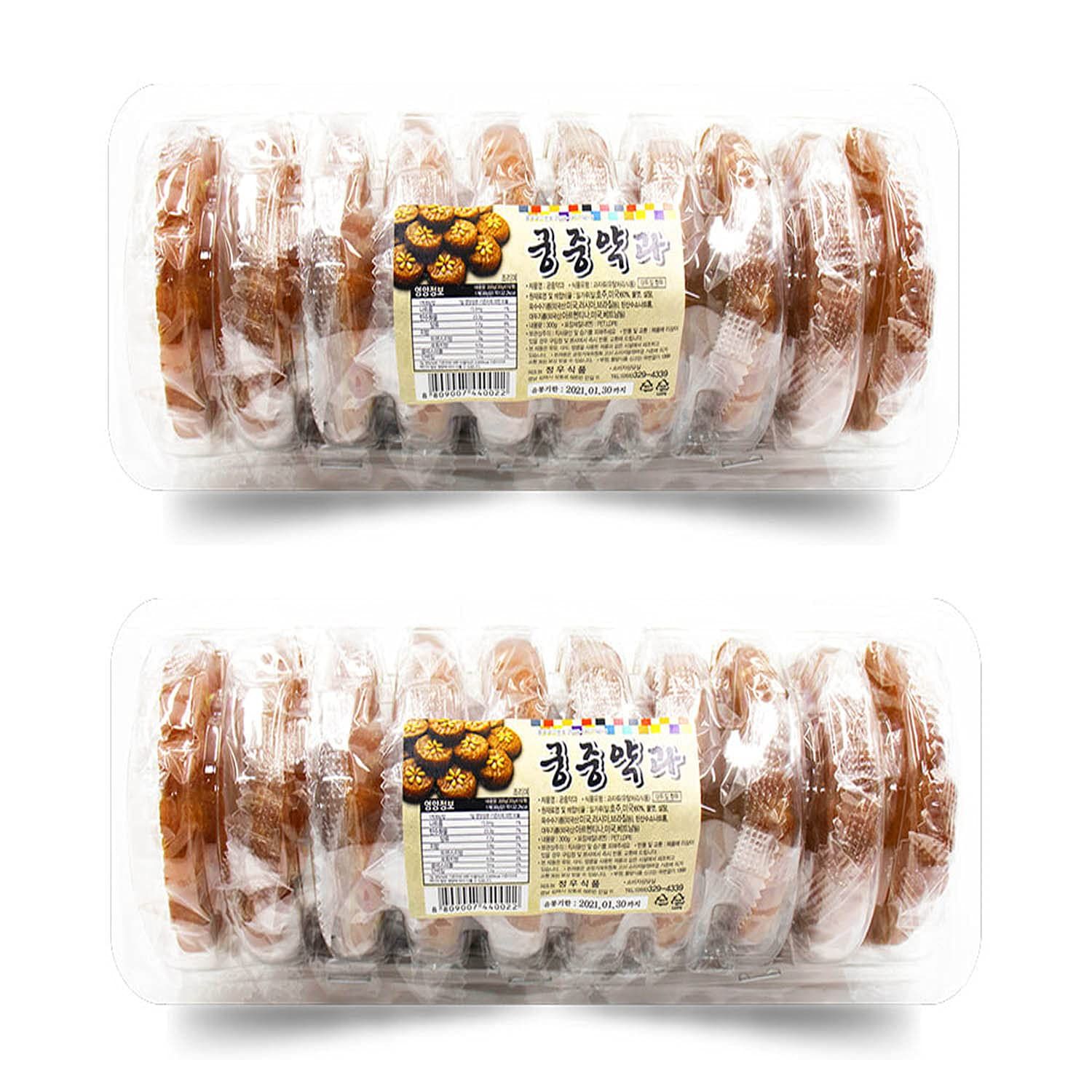 Korean Traditional Snacks Honey Sweet Yak Gwa Cookies ?? - 2 Pack Total 16 PCS Individual Wrapped Premium Dessert Waffle Chewy Crackers Asian Food YakGwa Gift Treats for Kids Adult Senior