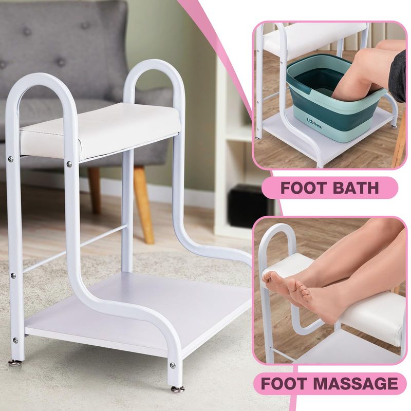 Udefineit Stable Esthetician Foot Bath SPA Trolley CartNo Wheels, Pedicure Stool with Foot Rest Stand, Foot Massage Station for Beauty Salon NailHome, Pedicure Manicure Massage Table Salon Supplies