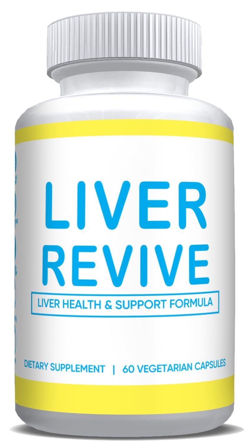 Liver Revive Natural Detox, Cleanse &amp; Support Formula Repair w Artichoke, Milk Thistle, Dandelion Root, Beetroot, Milk Thistle Liver Defense Supplement Healthy Liver Function 60 Vegetarian Capsules