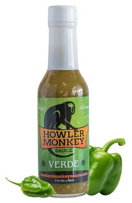 Howler Monkey Sauce Verde - Aji Chombo-Inspired Hot Sauce - Gluten-Free, No Carbs, Low Sodium - Panamanian-Style - 5 oz 1-Pack