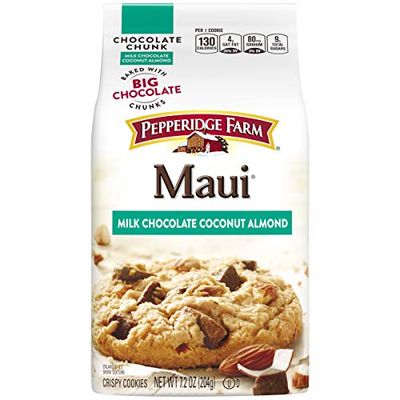Pepperidge Farm ,Maui Milk Chocolate Coconut Almond Chocolate Chunk Crispy Cookies, 7.2 Ounce