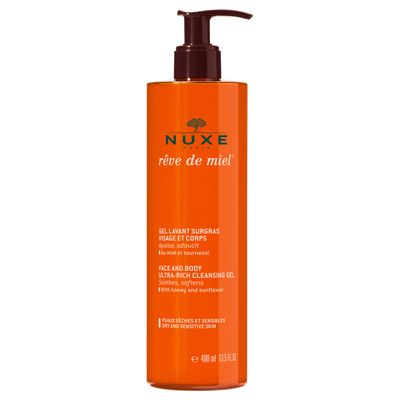 Nuxe Reve de Miel Ultra-Rich Body Wash with Honey &amp; Glycerin Shower Gel for Dry &amp; Sensitive Skin, 13.5 Fl Oz