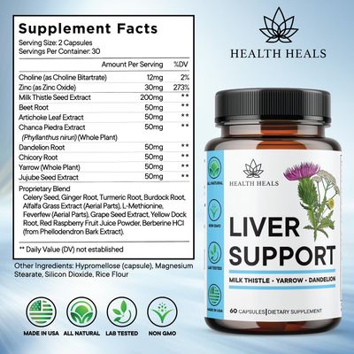 Liver Cleanse & Repair Formula - Herbal Liver Support Supplement with Milk Thistle Dandelion Root Turmeric, Artichoke Extract for Liver Health - 120 Count