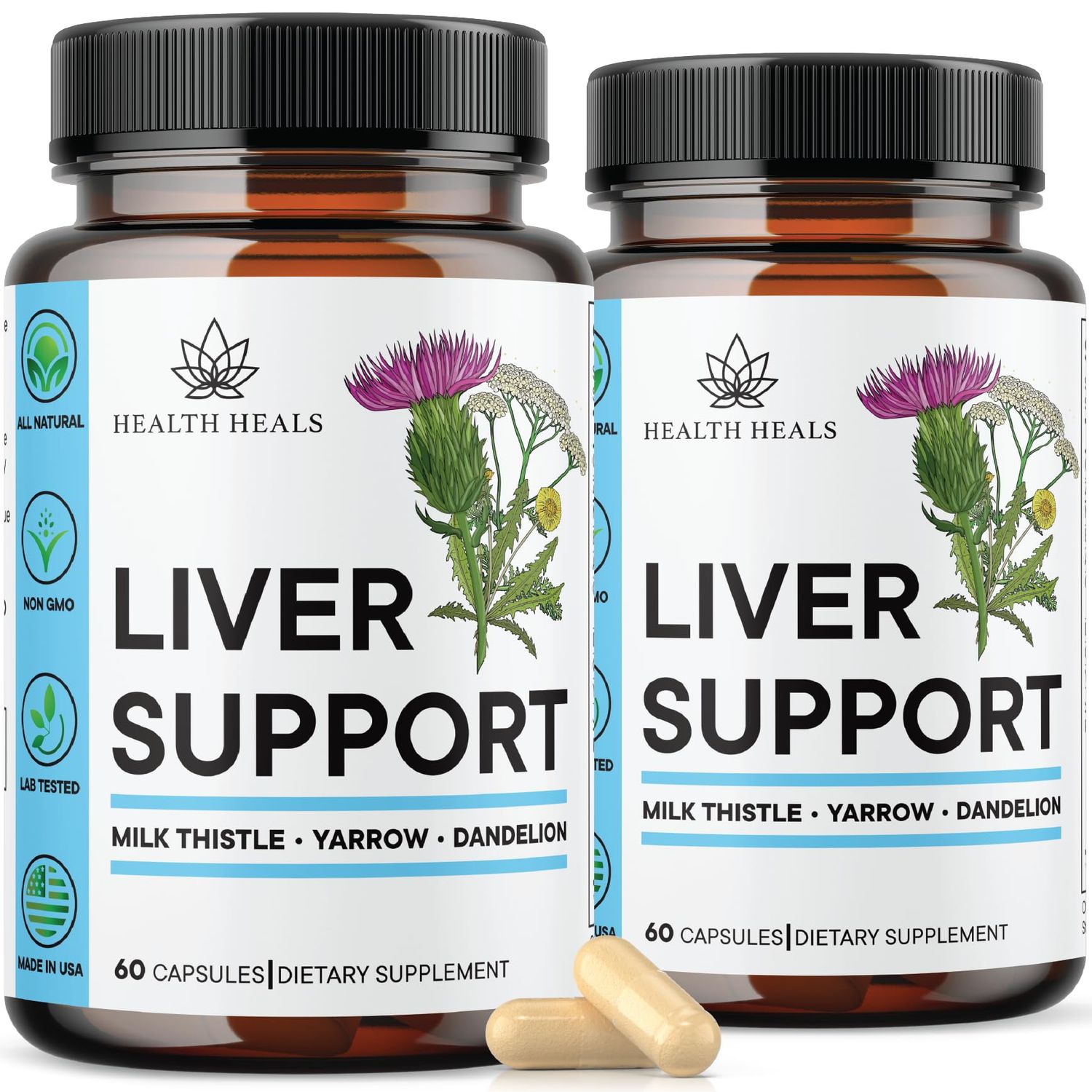 Liver Cleanse &amp; Repair Formula - Herbal Liver Support Supplement with Milk Thistle Dandelion Root Turmeric, Artichoke Extract for Liver Health - 120 Count