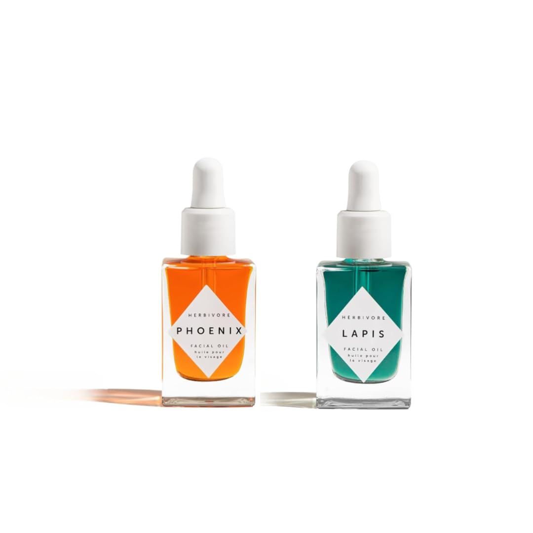 HERBIVORE Hydrating Balancing Facial Oil Regimen Skin Care Bundle Including Lapis and Phoenix