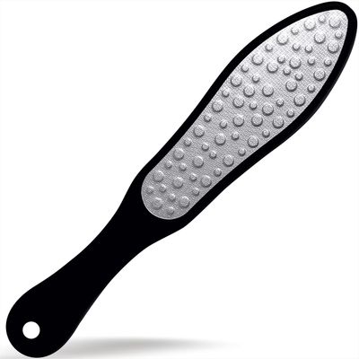 GABOX Double Sided Stainless Steel Professional Foot File - Callus Remover for Feet - Heel Scrubber Dead Skin Exfoliator - Feet SPA Pedicure Tool for Men &amp; Women - Removedor de Callos en Los Pies