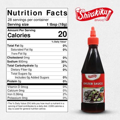 Shirakiku Oyster Sauce Sweet and Savory Authentic Sauce for Asian Cuisine and Instant Umami Taste, Perfect for Cooking and Dipping Natural Liquor Extract, Non GMO 18 Oz Pack of 1