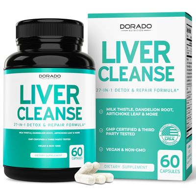 Liver Cleanse Detox &amp; Repair 27 in 1 Formula - Milk Thistle, Dandelion Root, Turmeric, Artichoke Extract &amp; More - Liver Detox Support Supplement - 3rd Party Tested, Vegan Safe &amp; USA Made 60 Count
