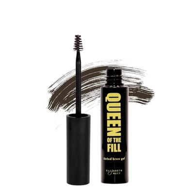 Elizabeth Mott Eyebrow Gel Makeup - Queen of the Fill Brow Tint &amp; Volumizing Filler &amp; Setter - Water-Resistant, Long-Lasting - Covers Grays, Defines &amp; Shapes - Cruelty-Free - Dark Medium Brown, 4g