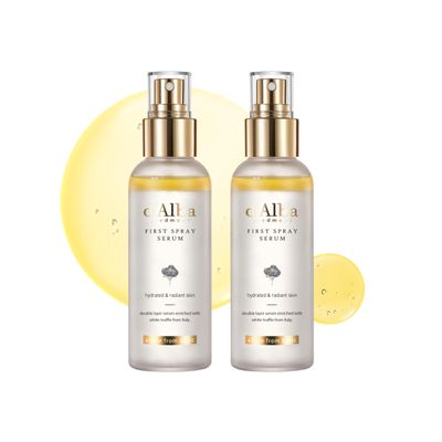 2 Bottles d&#39;Alba Italian White Truffle First Spray Serum, Vegan Skin Care, Hydrating Face Moisturizer, Glow Serum for Radiant Skin, Non Comedogenic, All In One Mist 6.76 oz.