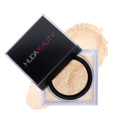 Huda Easy Bake Loose Baking &amp; Setting Powder - Pound Cake Fair, Light, Medium, and Tan Skin Tones - 0.71 oz 20 g