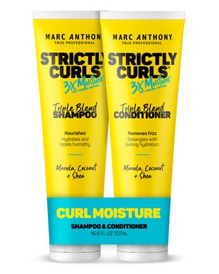 Marc Anthony Strictly Curls 3x Moisture Deep Shampoo &amp; Conditioner for Curl Defining &amp; Anti Frizz - Shea Butter, Marula Oil, Aloe &amp; Coconut Oil - Sulfate Free Color Safe for Dry Damaged Curly Hair