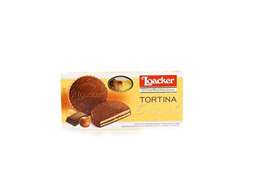 Loacker Tortina Premium Chocolate Coated Wafer, Original 125g4.41 oz.
