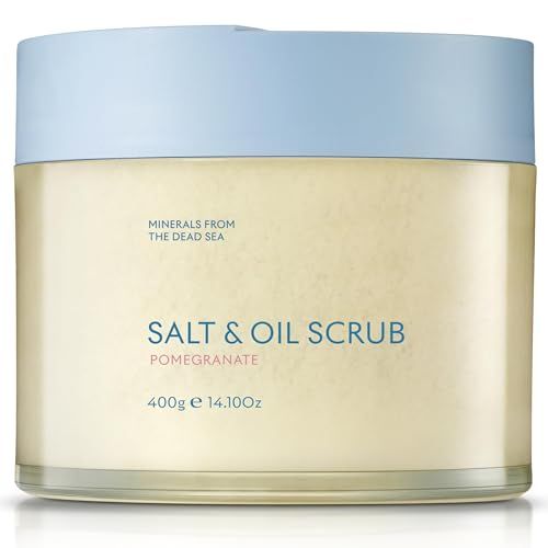 SEACRET Body Scrub - Salt &amp; Oil Body Exfoliator with Dead Sea Minerals and Essential Oils, Pomegranate Scent 14.1 FL.OZ.