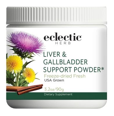 ECLECTIC INSTITUTE Raw Freeze-Dried Non-GMO Organic Liver and Gallbladder Support Whole Food Powder with Milk Thistle, Beet Juice, Dandelion, Turmeric, Cinnamon 90 Grams
