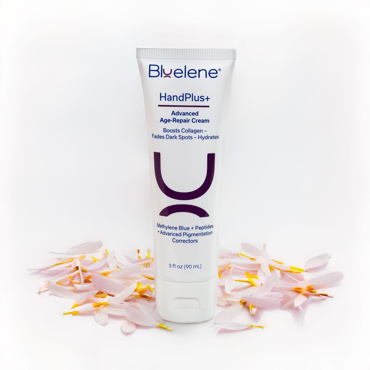 Bluelene HandPlus Collagen Boosting Advanced Age Repair Cream with Methylene Blue and Niacinamide, and Hexylresorcinol and Tranexamic Acid. Deep Hydration. Suitable for Sensitive Skin