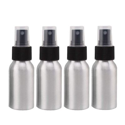 Furnido 1.72oz Aluminium Essential Oil Spray Bottle Refillable Perfume Fine Mist Atomiser Empty Beauty Metal Spray Bottles Cosmetic Packaging Container Travel subpackage Bottles 4-Pack Black Caps