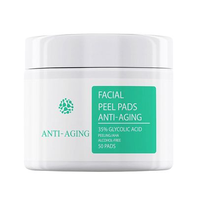 35 Glycolic Acid Pads for Face &amp; Body, Exfoliating Facial Peel, AHA Resurfacing Pads with Vitamins B5, C &amp; E and Green Tea, Glycolic Acid Peel Pads for Fine Lines &amp; Wrinkles, 50 Pads