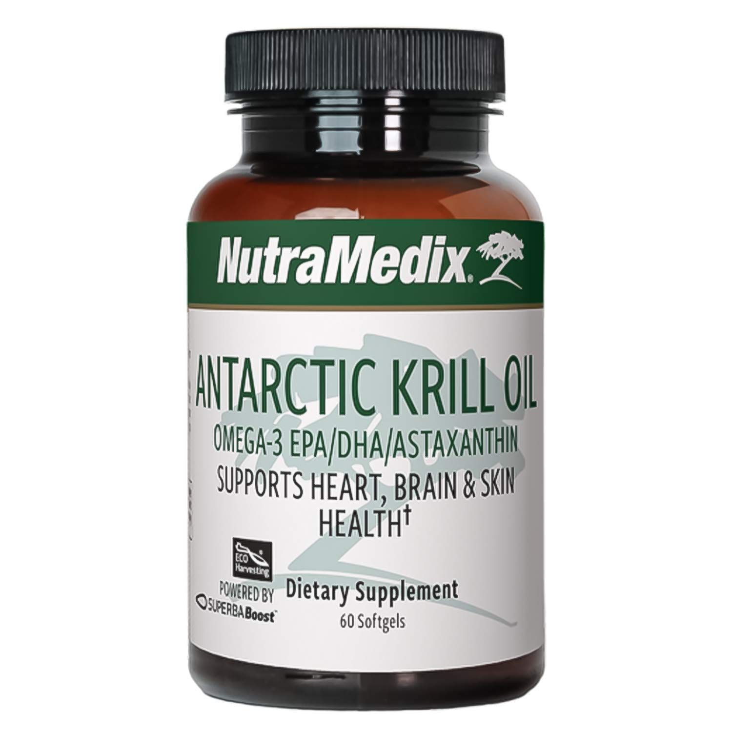 NutraMedix Antarctic Krill Oil 500mg - Fish Oil Supplement - Omega-3s EPA &amp; DHA Astaxanthin - Red Krill Oil Supplement for Joint, Immune, Heart, Liver &amp; Brain Health Support 60 Softgels