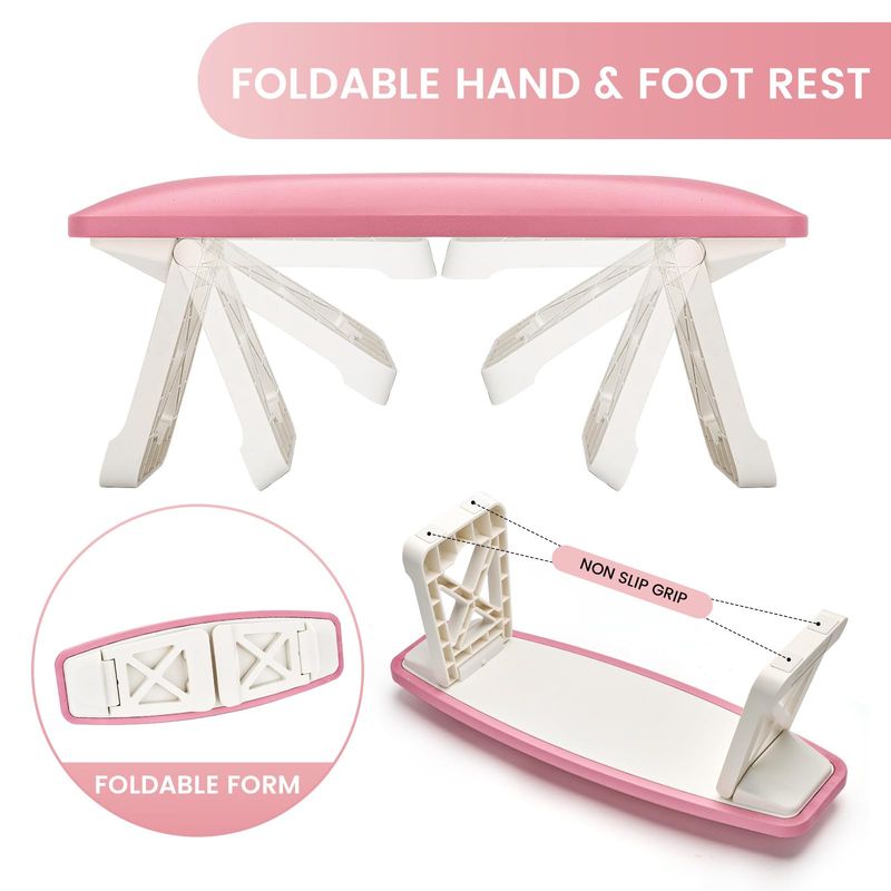 Nail Arm Rest for Nails Tech, Must Have Large Foldable Hand Rest Foot Stand Cushion Pillow for Clients, Manis &amp; Pedis Supplies for Nail Stations