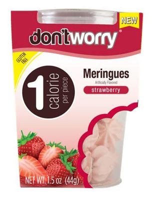Don&#39;t Worry Meringues 1 calorie per piece Pack of 2 Tubs Strawberry