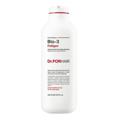 Dr.FORHAIR Bio-3 Folligen Biotin Shampoo 16.9 oz Scalp Strengthen and Improve Volume Scalp-friendly formula No Parabens, Silicone, Sulfates