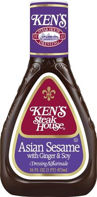 Ken's Steak House Lite Asian Sesame With Ginger &amp; Soy Dressing, 16 oz Pack of 3