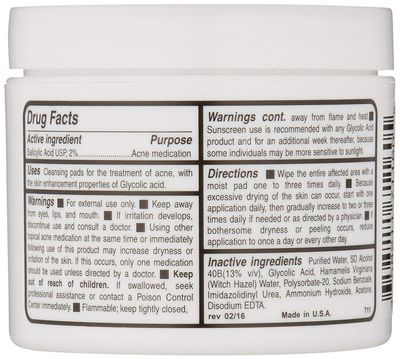 5 Glycolic Acid 2 Salicylic Acid AHABHA ACNE Treatment - Witch Hazel Pads - ACNE Solutions - For Facial Exfoliating And Smoother Looking Skin, 60 Face Pads