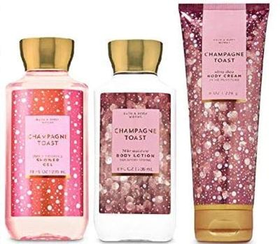 Bath and Body Works Champagne Toast Gift Set - Body Lotion - Body Cream and Shower Gel - Full Size