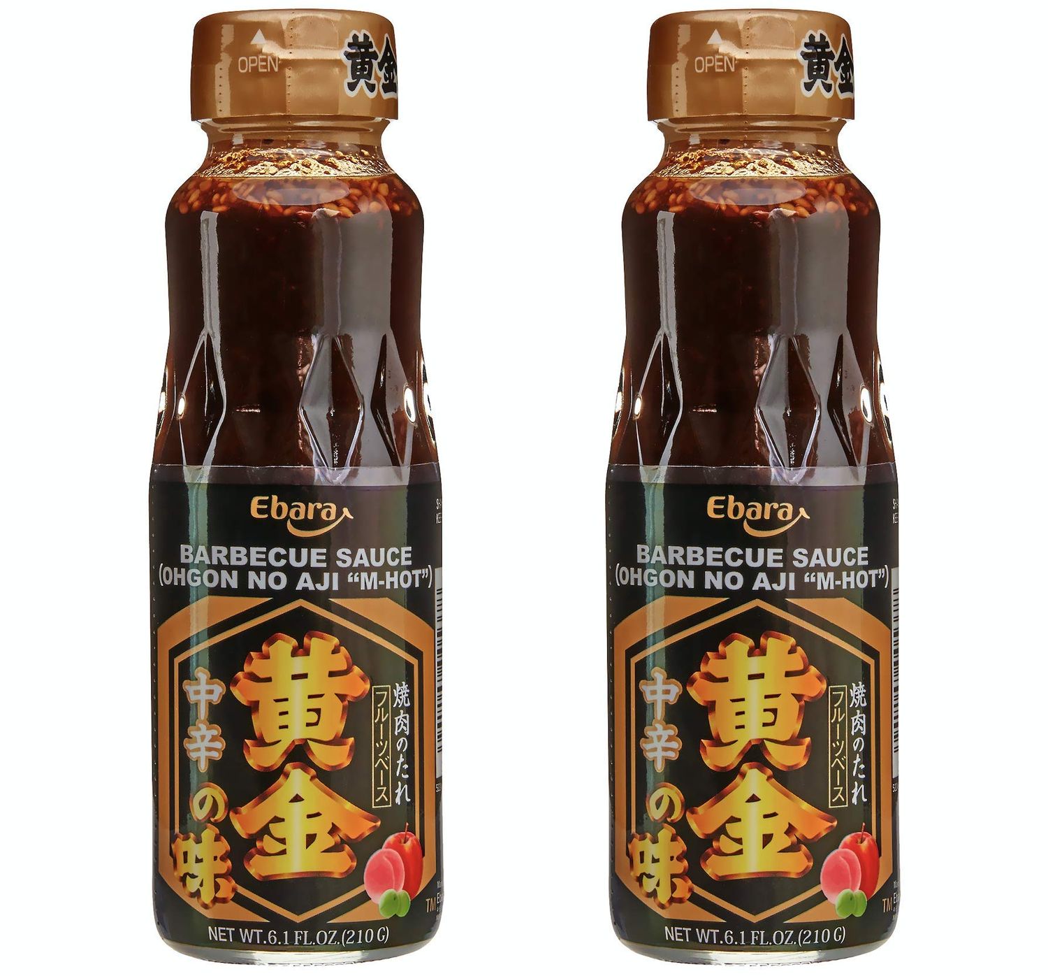 Pack of 2, Medium Hot Produt of Japan Ebara Ogon No Aji Fruit Base Yakiniku BBQ Sauce - 6.1 Fl Oz