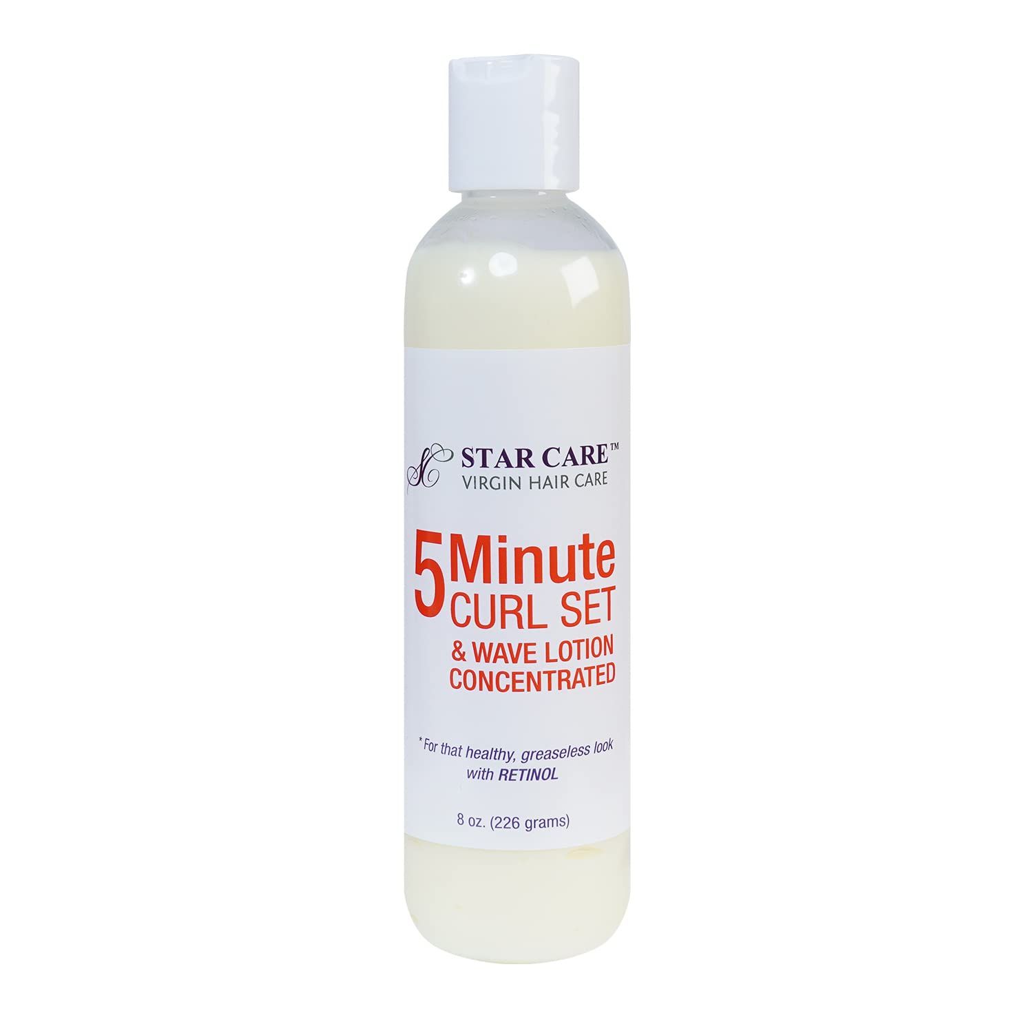 STAR CARE 5 Minute Curl Set &amp; Wave Lotion concentrated with Retinol, Adds Sheen, Repairs &amp; Moisturizes, Ideal for Hairpieces, Braids &amp; Perms 8oz226g