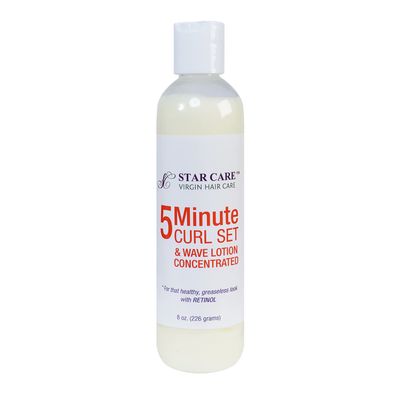 STAR CARE 5 Minute Curl Set &amp; Wave Lotion concentrated with Retinol, Adds Sheen, Repairs &amp; Moisturizes, Ideal for Hairpieces, Braids &amp; Perms 8oz226g