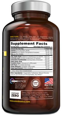 Liver Cleanse Detox & Repair Supplement, Liver Supplement with Milk Thistle, Dandelion Root, Alpha Lipoic Acid, Artichoke Extract, Schisandra, & Silymarin for Cleanse & Detox - 60 Vegan Capsules