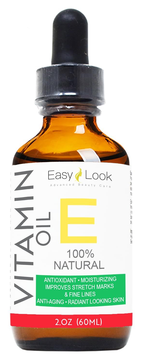 Vitamin E Oil Serum Antioxidant, Moisturizing, Improves Stretch Marks &amp; Fine Lines, Anti-Aging, Radiant Looking Skin 100 Vitamin E NATURAL 2oz