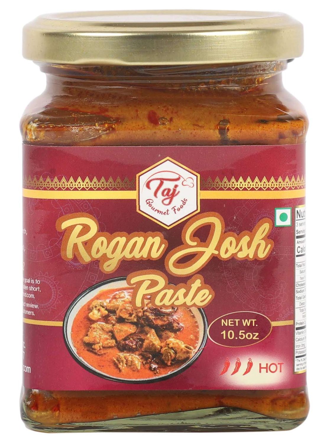 TAJ Gourmet Rogan Josh Paste, Rogan Josh Sauce Concentrate, 300g 10.5oz