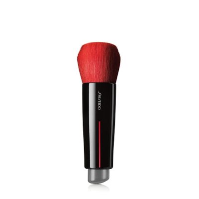 Shiseido DAIYA FUDE Face Duo: Double-Ended Makeup Blending Brush - Builds Full, Even Coverage - Works with Creams, Powders, Liquids &amp; Gels - Easy to Clean