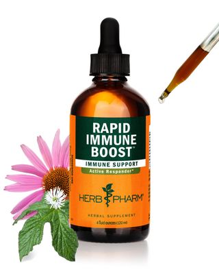 Herb Pharm Organic Rapid Immune Boost: Fast-Absorbing Tincture for Adults, Echinacea Tincture with Goldenseal, Ginger Extract &amp; Elderberry, Immune Support Supplement &amp; Wellness Aid, 4 Oz