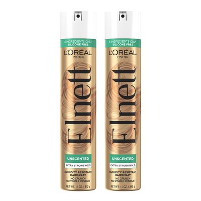L&#39;Oreal Paris Hair Care Elnett Satin Extra Strong Hold Hairspray, Unscented, 11 Ounce Pack of 2