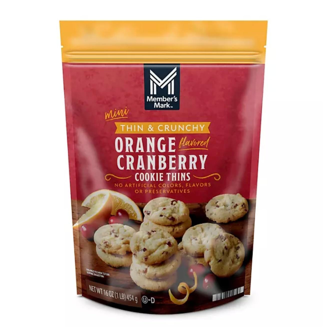 Orange Cranberry Cookie Thins, 16 oz pack of 3