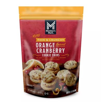 Orange Cranberry Cookie Thins, 16 oz pack of 3