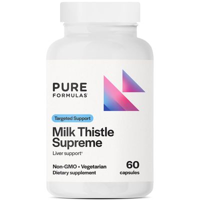 PureFormulas Milk Thistle Supreme 250 mg - Liver Health &amp; Antioxidant Support - Non-GMO Vegetarian Capsules - 60 Count