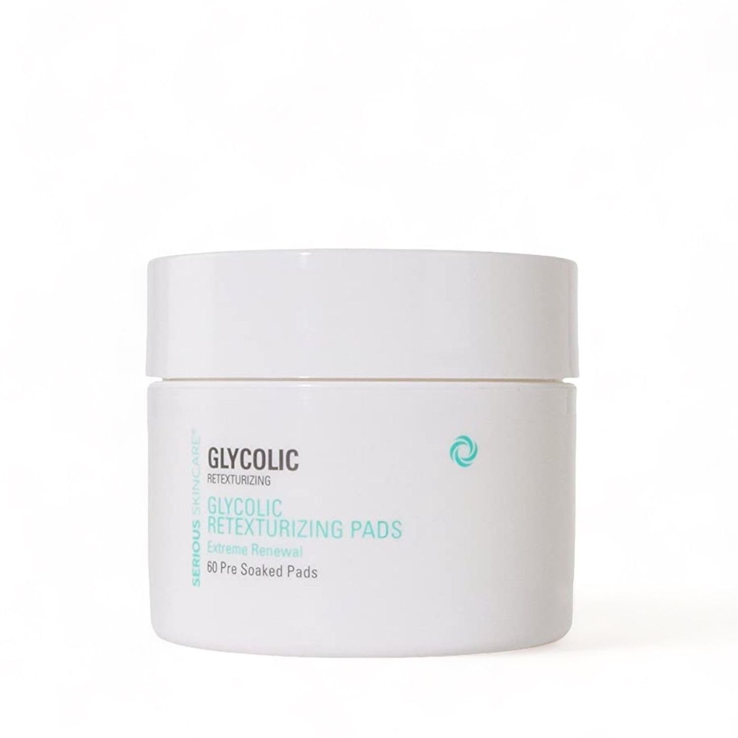 Serious Skincare - Glycolic Resurfacing Pads for Face - AHA Skin Treatment for Smoother Skin - Exfoliates Dead Skin Cells - Pre-Soaked Cotton Cushions - Vitamin E, Aloe - 60 Count