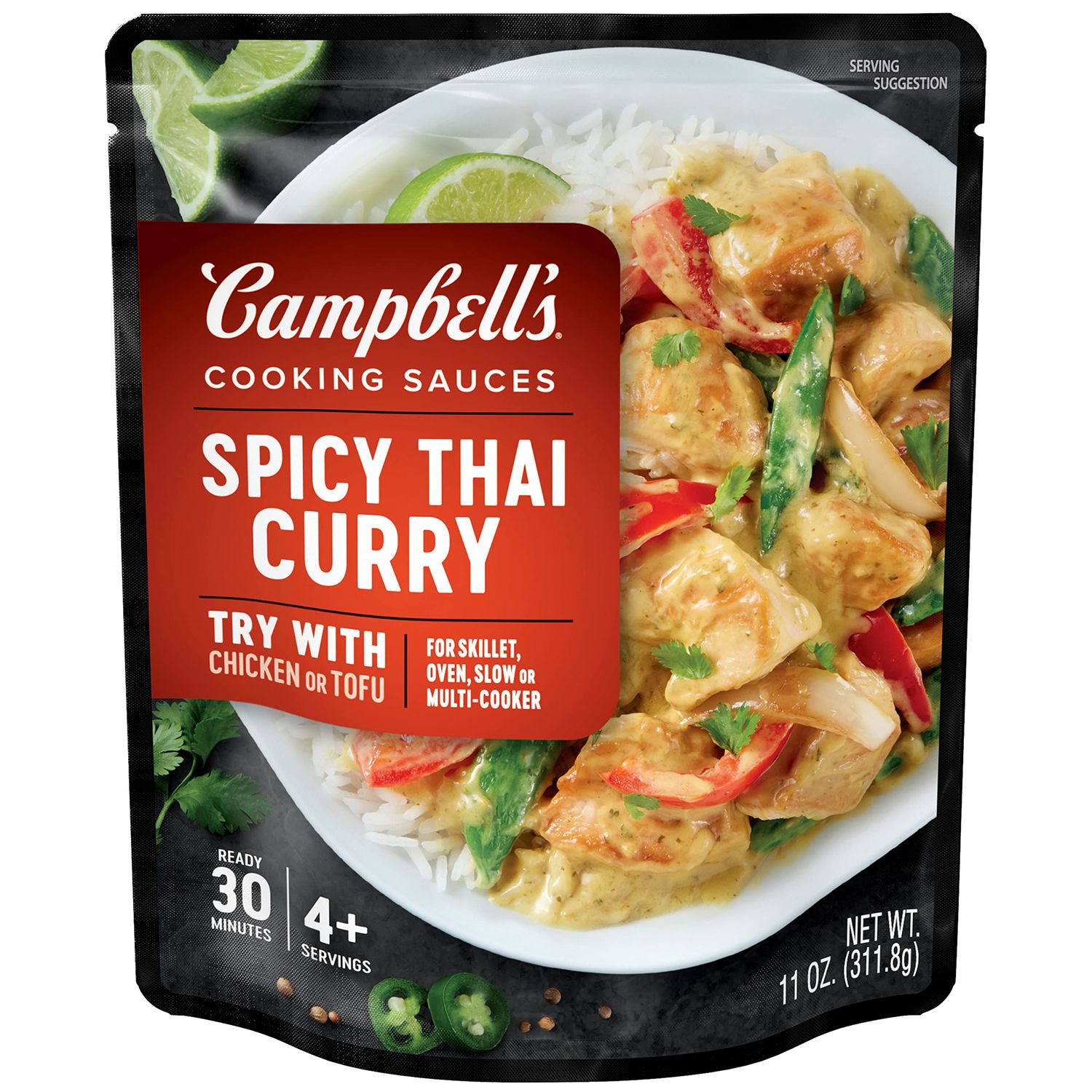 Campbell&#39;s Cooking Sauces, Spicy Thai Curry, 11 Oz Pouch